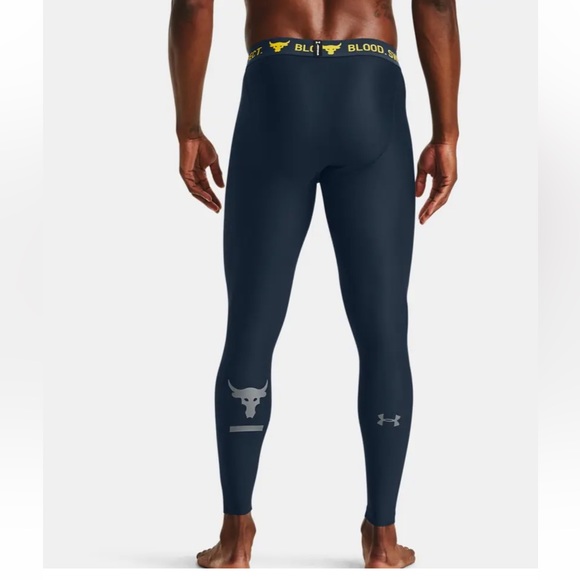 ✔️UNDER ARMOUR PROJECT ROCK HEATGEAR MENS LEGGINGS WORKOUT TIGHTS - Picture 2 of 10